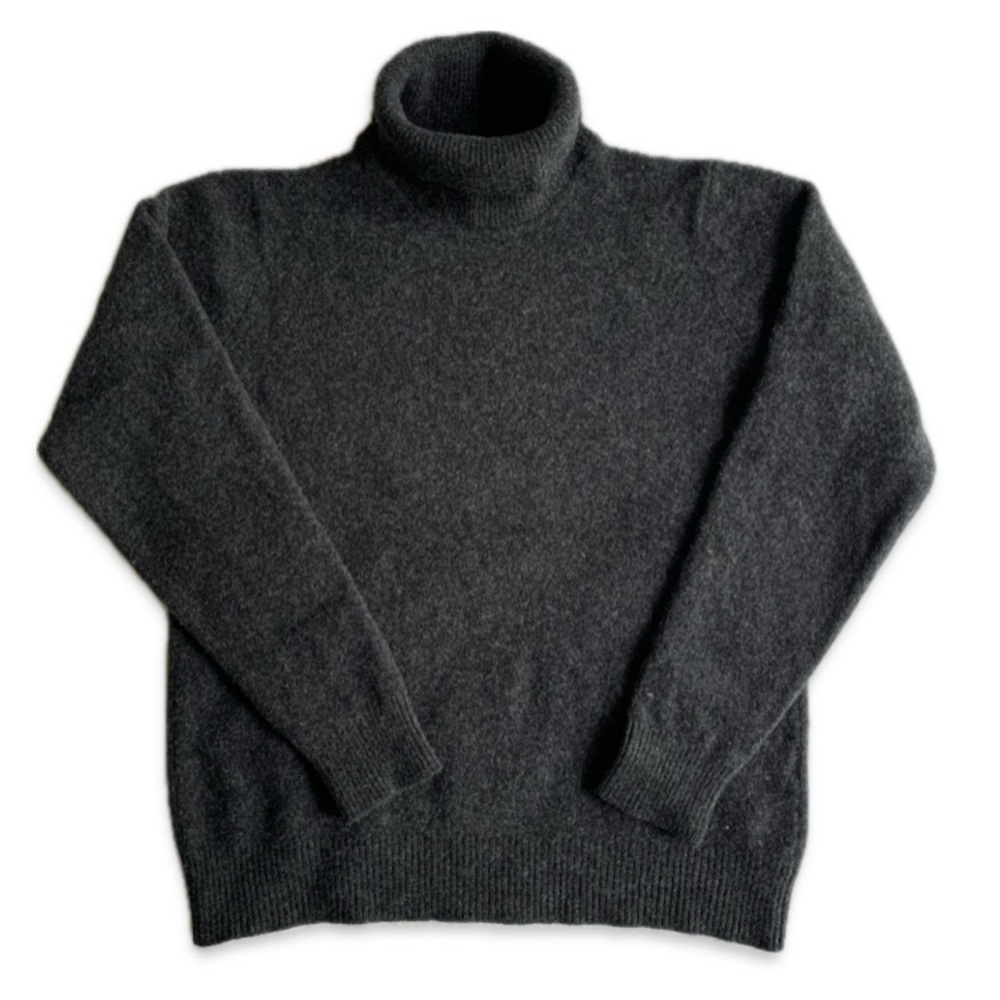 Uniqlo 100% Lambswool Gray Turtleneck Sweater with Ribbed Cuffs XS